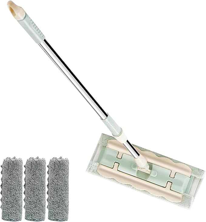 Floor Cleaning Mop 90x38x15cm ABS Stainless Steel Hardwood Cleaner for Home Sanitation Dust Removal Kitchen Tiles Laminate Wet Mopping Sweeping