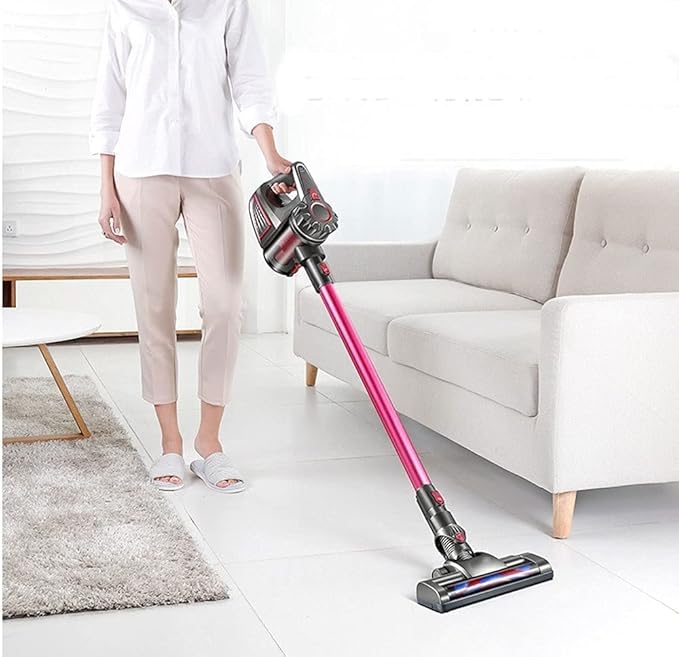 Vacuum Cleaner 4-in-1 Cordless Stick Vacuum Cleaner Quadruple Filtration Headlight Low Noise Upright Storage Ideal for Carpets &amp Hard Floors