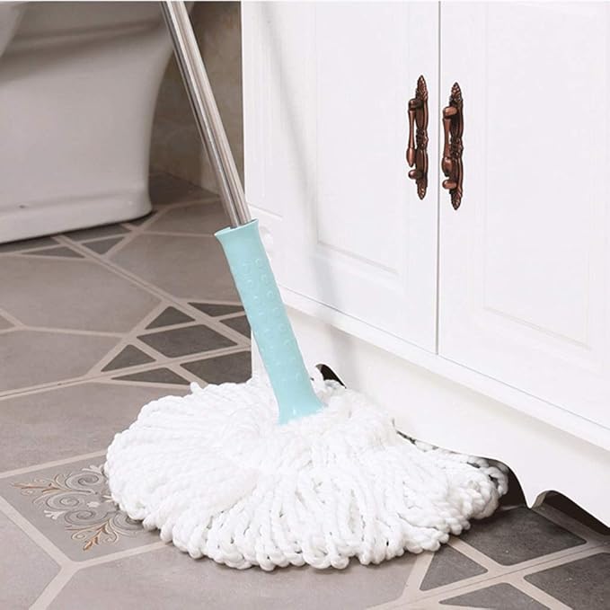 Microfiber Mop Hand Release Washing Mop Floor Cleaning Dust MopsHousehold Stainless Steel Lazy Mop(Blue)