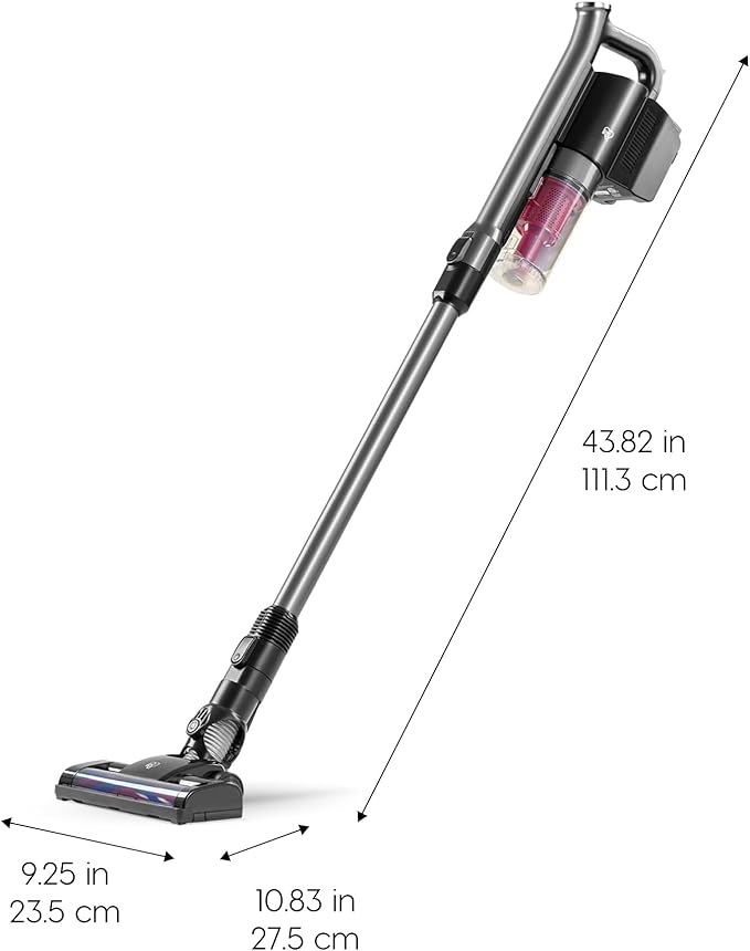 IRIS USA Power Brush Cordless Stick Vacuum for Low-Profile Carpet Rugs and Hard Floors 4-in-1 Attachments 9000Pa Suction LED Indicator 60K RPM 35 Min Runtime Battery Pet Hair Cleaner