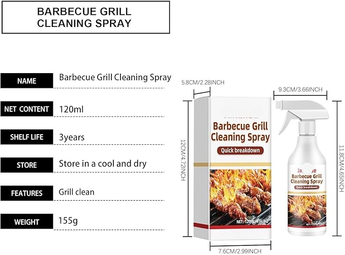 Grill Cleaning Spray Fast-Acting Degreaser For Outdoor Grills Removes Grease &amp Residue Easy To Use Rust Prevention(2PCS)