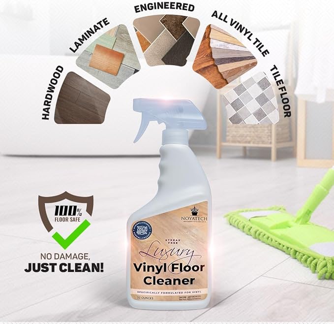 LVP Floor Cleaner. Streak-Free Luxury Vinyl Floor Cleaner. For Hardwood Laminate and Natural Wood Flooring. Pet Safe Non-Toxic Eco-Friendly.