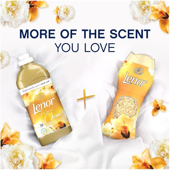 Lenor In-Wash Laundry Scent Booster Beads 570g Gold Orchid A Boost Of Freshness For Up To 12 Weeks In Storage