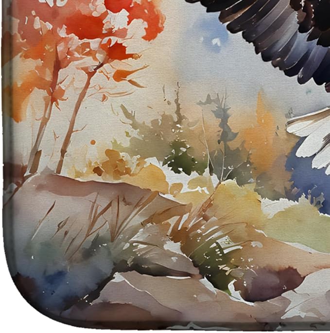 Caroline's Treasures DAC3213DDM Eagle Dish Drying Mat Absorbent Dish Drying Mat Pad for Kitchen Counter Dish Drainer Mat for Countertop 14 x 21 Multicolor