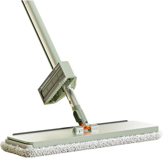 Hand Wash Free Household Flat Mop Rotating Floor Scrubber Wet and Dry Dual-use Absorbent and Replaceable  Quick Wiping(36cm 4 Cloth)