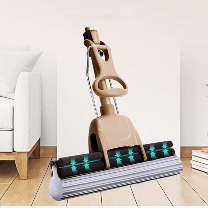 MopSponge Mop with Super Absorbent Sponge  Stainless Steel Handle