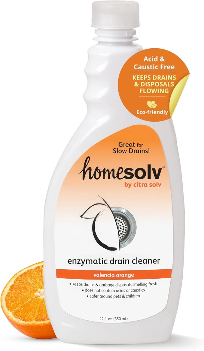 Homesolv Enzyme Drain Cleaner &amp Build Up Remover (Citra Drain) Valencia Orange 22 Fluid Ounces