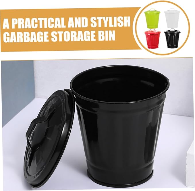 4Pcs Decorative Trash Can with Lid Cute Small Garbage Bins for Desk Bedroom and Living Room Convenient Rubbish Bins and Stylish Wastebasket and
