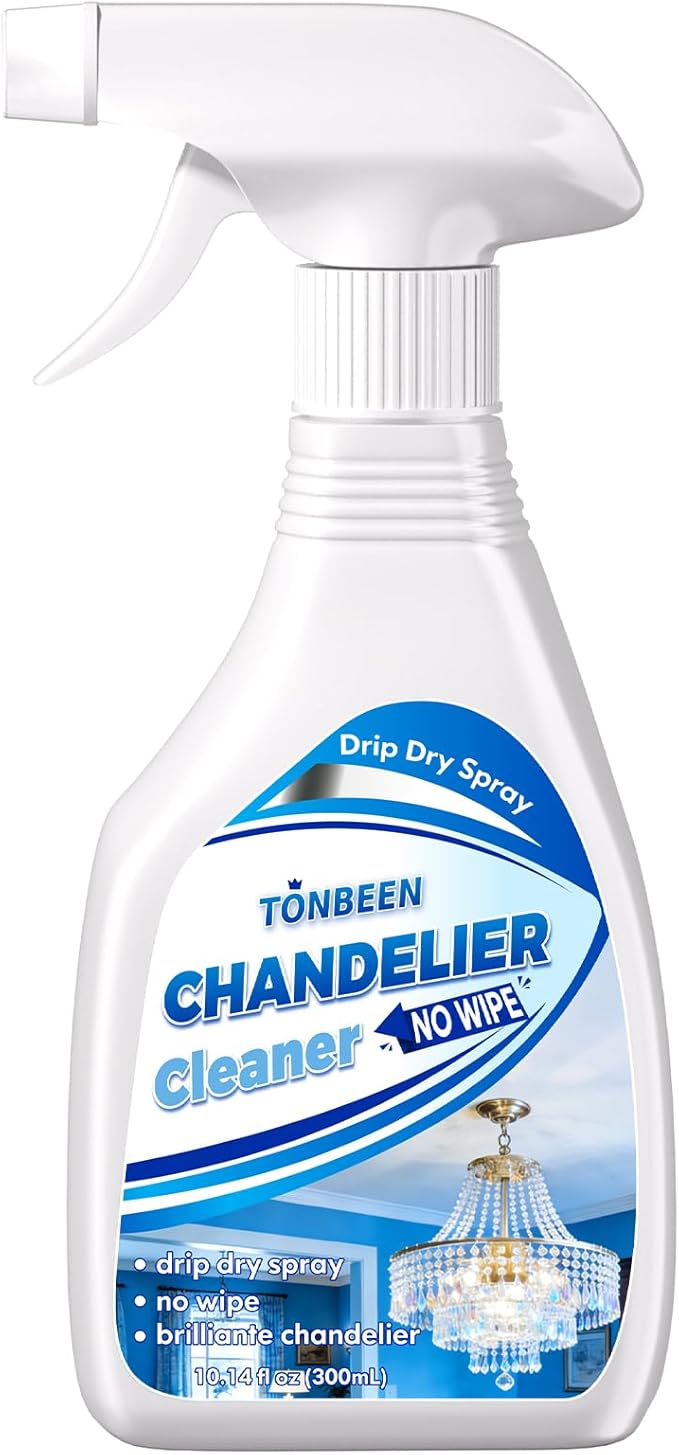 Chandelier Cleaner Drip Dry Spray No Wipe Formula for Crystal Chandeliers Streak-Free Spray-On Cleaner for Glass &amp Decorative Lighting Fixtures Surface-Friendly on Crystal 10.14 oz