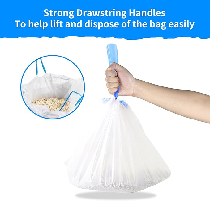 120 Count Extra Large Cat Litter Box Liners Cat Litter Waste Receptacles Bags for Cleanpethome Self Cleaning Litter Box