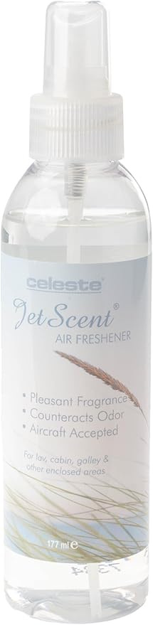 Celeste JetScent LS-6800 Clean &amp Pure Air Freshener (Case of 12 x 6oz) | Aviation Grade Odor Neutralizer | Non-Aerosol Pump Spray | Safe for Aircraft Cabins &amp Fabrics
