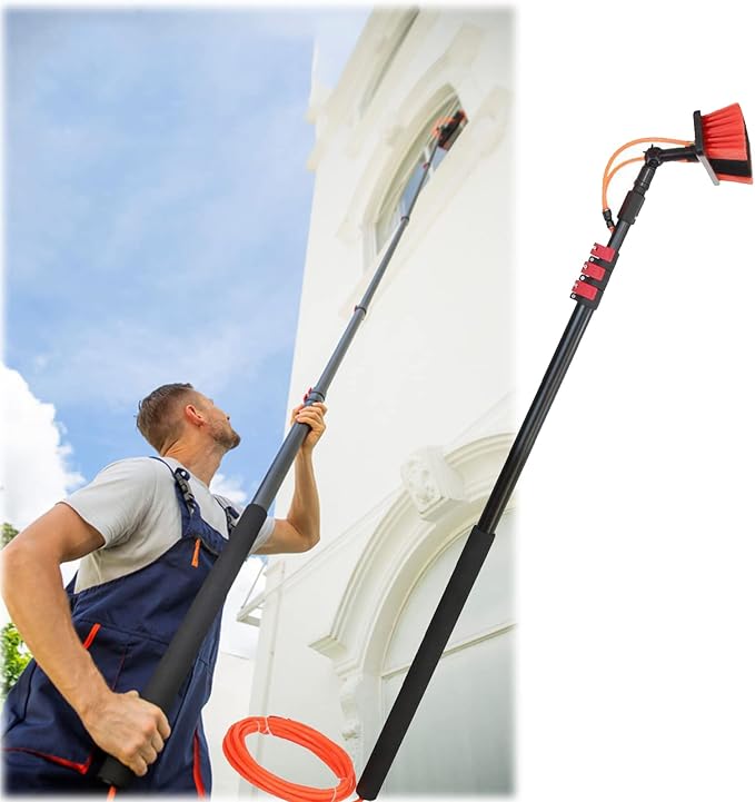 3.6-10.8M Window Cleaning Pole Water Fed Telescopic Brush Extendable Cleaner Conservatory Roof Cleaning Photovoltaic and Solar Panels (3.6M)