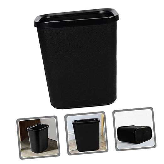 Thickened Plastic Trash Can Wastebasket for Living Bathroom Bedroom Office Hotel Opening Household Garbage Bin Kitchen Trash Container for Desk Sundries Storage