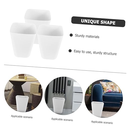 Cabilock 3Pcs Trash Can Large Capacity Bathroom Wastebasket for Office Kitchen Living Room Material Easy to Clean Versatile Garbage Bin