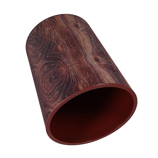 BESPORTBLE Rustic Trash Can Large Capacity Plastic Wood Grain Wastebasket for Bathroom Kitchen Office Home Use