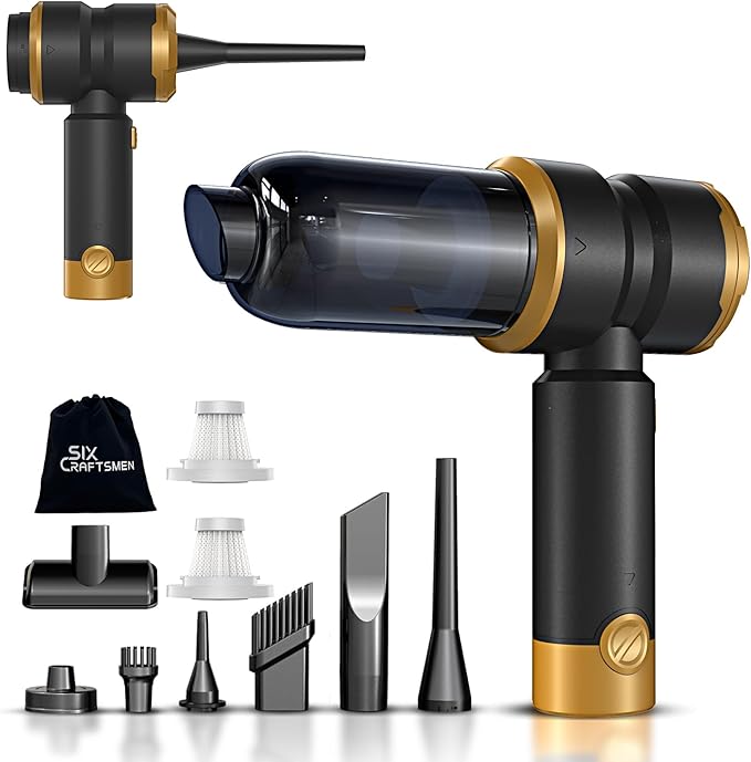 Handheld Car Vacuum with 15000PA Power 4 in 1 Small Powerful Cordless Vacuum Cleaner &amp Air Duster with 2000mAh Battery Rechargeable Portable Mini Hand Held Vacuum for Car HomeOfficePet Hair（G