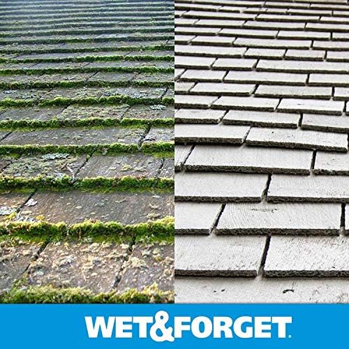 Wet &amp Forget No Scrub Outdoor Cleaner for Easy Removal of Mold Mildew and Algae Stains Bleach-Free Formula 0.5 Gallon Concentrate - Ships to California Only 64 Fluid Ounces