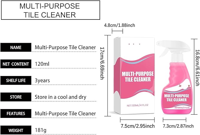 Multi-Purpose Tile Cleaner For Kitchen &amp Living Room - Degreases Removes Stains Shines &amp Polishes - Fast-Acting Easy To Use(3PCS)