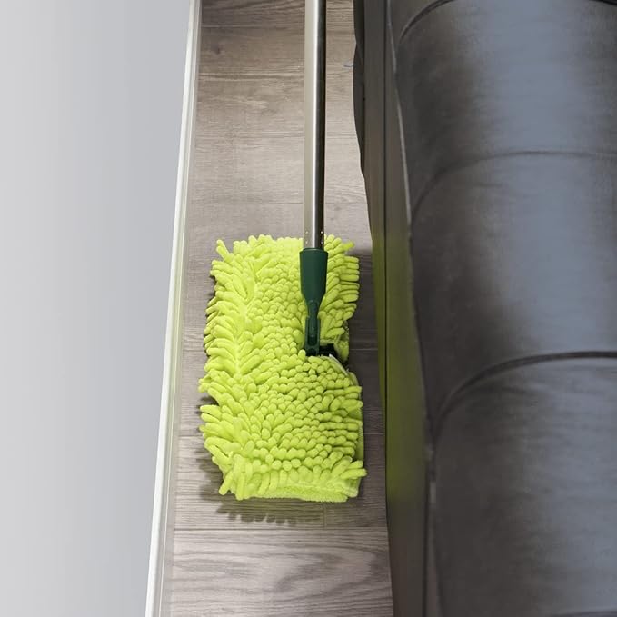 Pine-Sol Telescopic Microfiber Dry/Wet Mop – Dust Mopping for Cleaning Hardwood Floors Tile Laminate | Swivel Sweeper with Washable Pad and Extendable Metal Handle