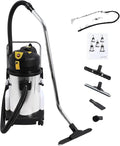 30L/8Gal Commercial Carpet Cleaner 1000W Wet Dry Upholstery Cleaner Machine with Long Flat/Dust/Water Vacuum Head Professional 3in1 Floor Cleaning Machine Extractor Vacuum for Carpet Sofa Curtain