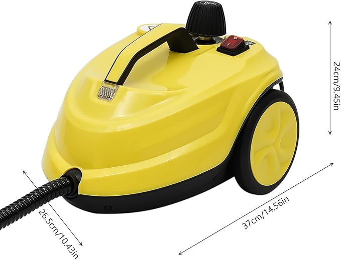 2000W Steam Cleaner 5 Bar High-Pressure Steam Cleaner 320°F High-Temperature for Kitchens Bathrooms Car Interiors (Yellow)