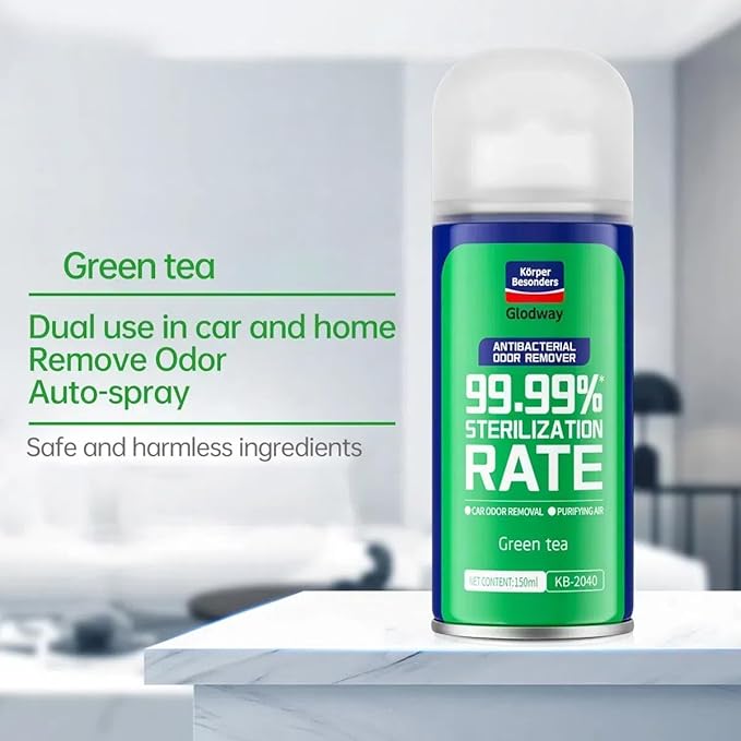 Glodway Whole Car Air Refresher SprayOdor Eliminator Eliminates Strong Vehicle OdorsGreen Tea Scent-6 Ounce Spray Bottle (Plack of 3)
