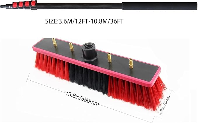 Telescopic Window Cleaner Window Cleaning Poles Water Fed Pole Kit Outdoor Window/Solar Panel Cleaner Water Fed Brush Extendable Solar Panel Washing(18FT/5.4M)