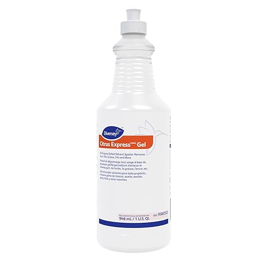 Diversey 95002523 Citrus Express Gel All Purpose Gel Solvent Spotter Removes Gum Oils Ink Grease from Carpet &amp Hard Surfaces Citrus Scent 32-Ounce (Pack of 6)