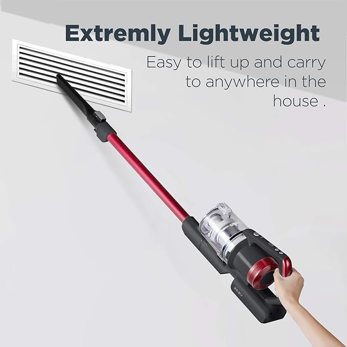 Eureka Lightweight Cordless Stick Vacuum Cleaner Convenient for Hard Floors Rechargeable Handheld Vacuum Cleaner Portable with Powerful Motor Efficient Suction RapidClean Pro NEC186 Rose Red