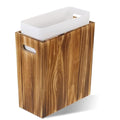 3 Gallon Wooden Trash Can with Liner Wood &amp Plastic Bathroom Trash Can Small Decorative Waste Basket for Bathroom Bedroom Kitchen Office