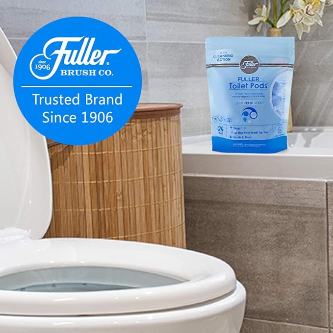 Fuller Brush Toilet Bowl Cleaner Pods - Water Soluble Tablet Cleansers Cleans Descales &amp Refreshes Bathroom Toilets Removes Odors Soils &amp Stains Light Fresh Scent Ideal for Homes &amp Busine