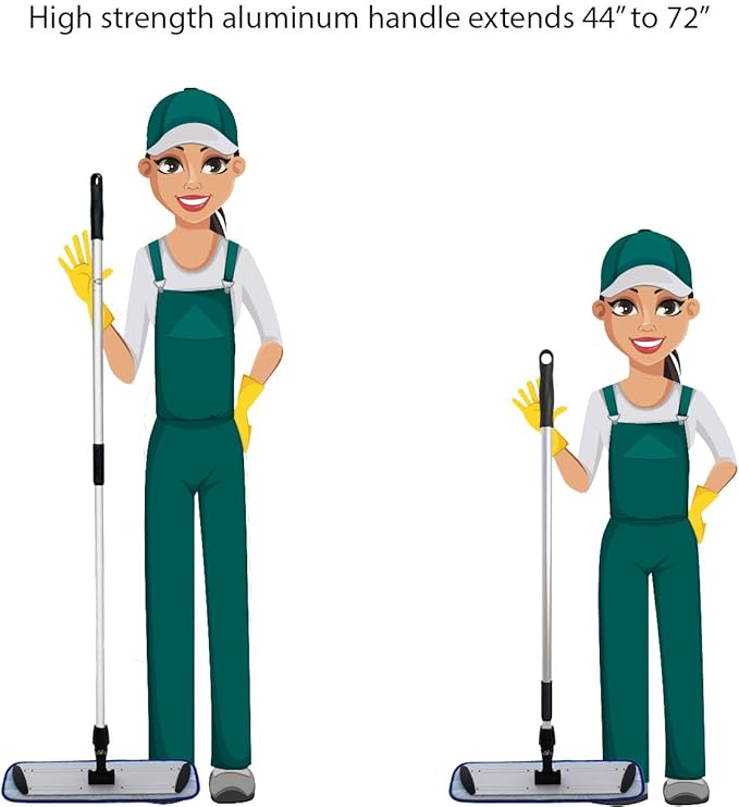 Professional Microfiber Mop Set - 5 Pads Aluminum Handle and Frame for Effortless Cleaning
