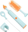 TIDTALEO Electric Silicone Bottle Brush Set for Feeding 360° Rotatable Detachable Cleaning Tool Blue 3pcs Kit for Travel and Home Use