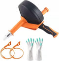 Manual and Electric Drain Cleaner with Steel Spring for Kitchen Sink Bathroom Toilet Clog Removal Ergonomic Handle