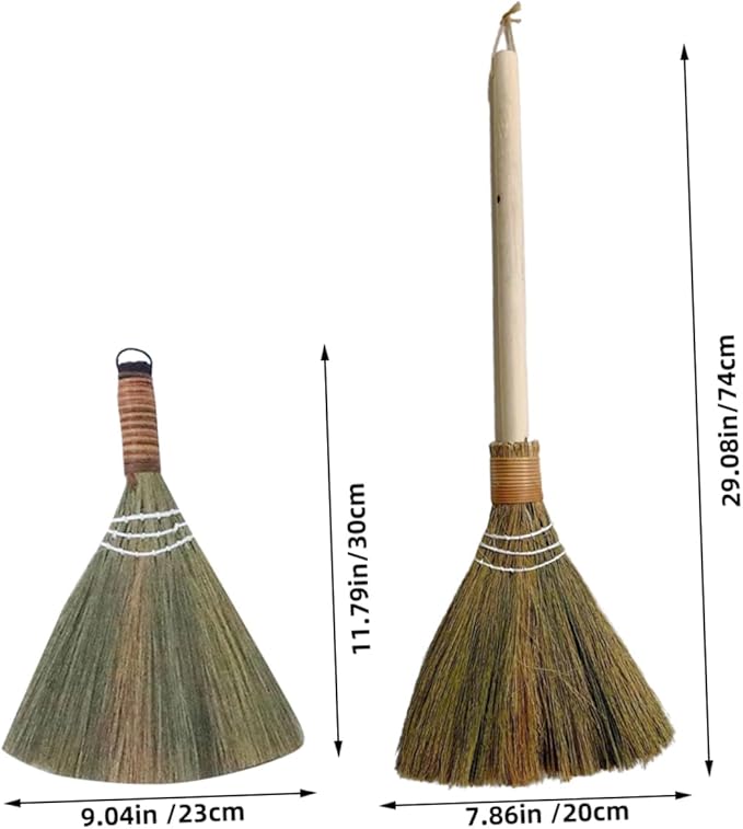 Ciieeo 2pcs Cleaning Broom Portable Tabletop Sweeper Rustic Dustpan Broom for Home Farmhouse Decor Detachable Handle for