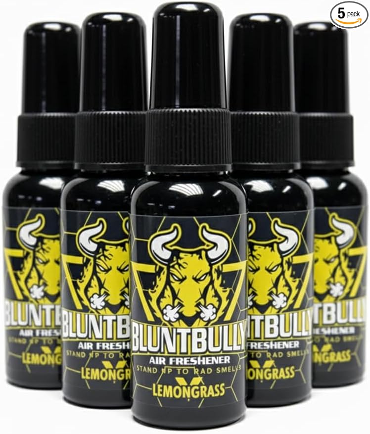 Blunt Bully Air Freshener (Lemongrass) (5 Pack) Premium Oil Based Air Freshener Spray. Long-Lasting Room Bathroom Office &amp Car Scent | Eliminates Odors from Smoke Pets &amp More