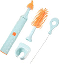 Electric Bottle Brush Cleaner Set with Silicone Nipple Brush 360° Detachable Rotatable Cup Cleaning Tool for Feeding Blue 3pcs Kit