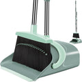 Broom and Dustpan Set for Home Dust pan with Long Handle Broom with Dustpan Combo Set for Home Kitchen Room Office Lobby Floor Use Upright Stand Up Sweeping (Gray&ampGreen)