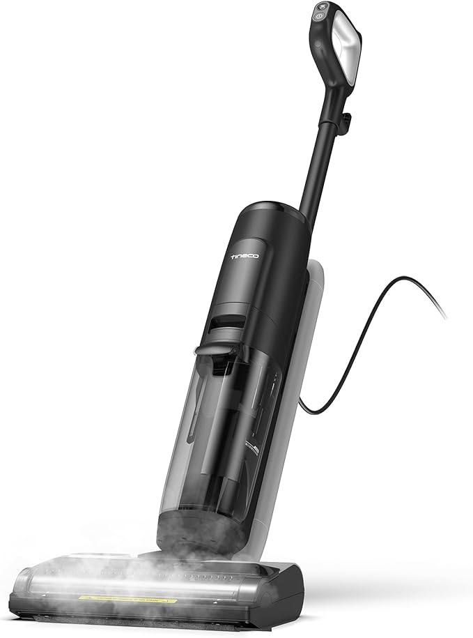 Tineco iFLOOR 5 Steam Wet Dry Vacuum All-in-one Steam Mop Hardwood Floor Cleaner Great for Sticky Messes 248℉ High-Temp Steam Self-Cleaning with steam