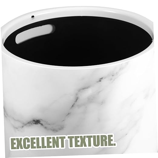 1piece Small Round Lidless Marble Wastebasket for Home Kitchen Office Decorative Garbage Container Stylish Waste Paper Bin Easy to Clean and Stable Structure