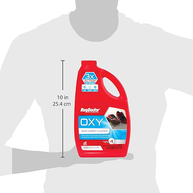 Rug Doctor Triple Action Oxy Deep Carpet Cleaner 48 oz. Deep Cleans Deodorizes &amp Protects Concentrated Professional-Grade 3X Action Formula