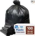 40–45 Gallon Trash Bags 40 x 46 Inch – 1.5 Mil Heavy Duty Black Garbage Bags 100 Count – Large Can Liners for Commercial Contractor and Cleanup Use