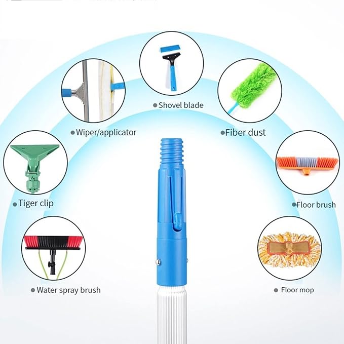 Photovoltaic Panel Cleaning Tool Solar Panel Water Spray Cleaning Brush Portable Telescopic Pole Cleaning Brush Window Cleaning Glass Wall Cleaning(Pole Length 6m50cm)