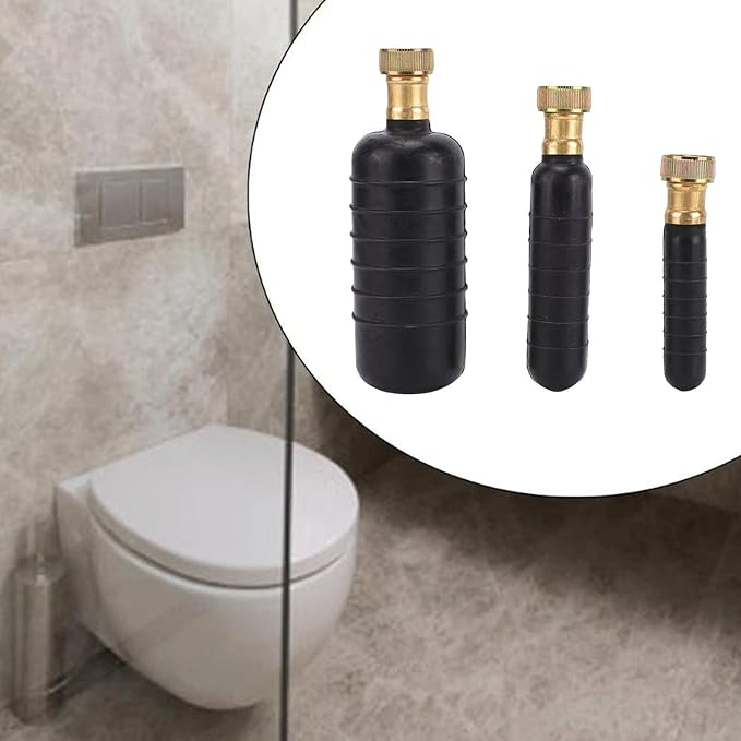 VBESTLIFE Rubber Drain Bladder Unclogger Kit 3 Pcs for 1-6 Inch Pipes Suitable for Kitchen and Bathroom Use with Standard Garden Hose Connector