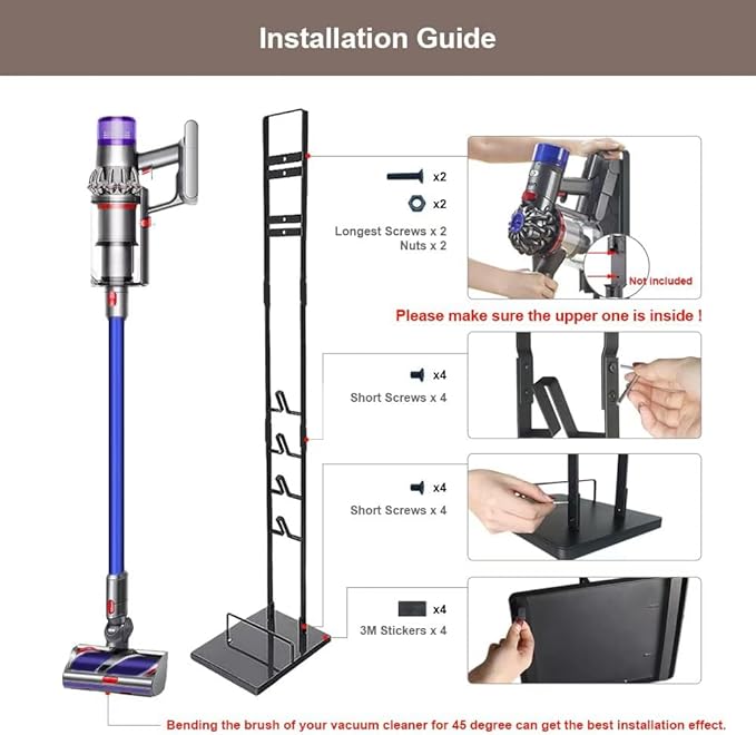 Foho Vacuum Stand Compatible for Dyson Stable Metal Storage Bracket Holder Compatible for Dyson V6 V7 V8 V10 V11 Cordless Vacuum Cleaners &amp Accessories