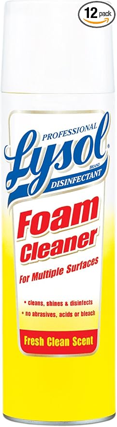 Professional Lysol Foam Cleaner Multi Surface Spray 24 Fl Oz (Pack of 12)