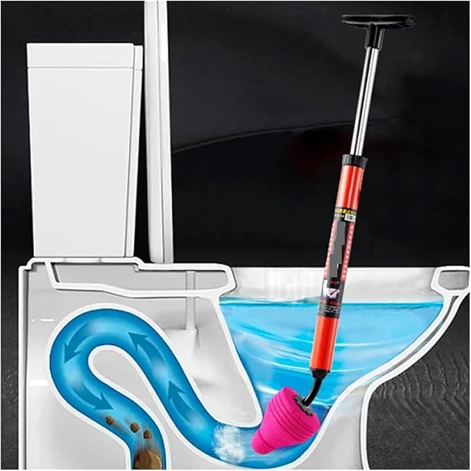 Compatible for Home Toilet Sewer Dredging Plunger 2Pc High Pressure One Shot Pipe Unblocking Silicone Cleaner