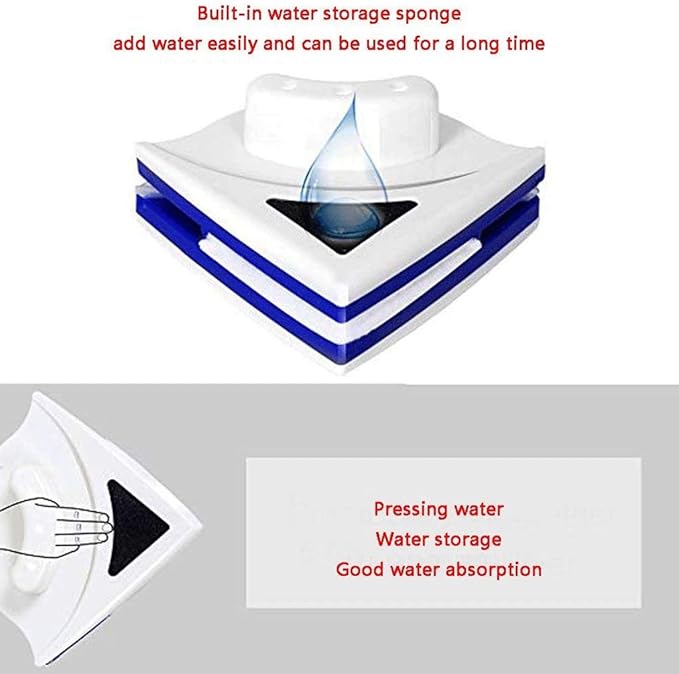 Double-Sided Magnetic Window Cleaner Glass Cleaning Brush Wiper Household Tools with Anti-Falling Rope for High