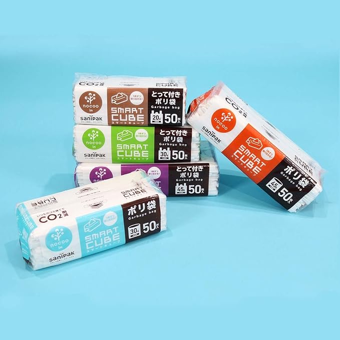 [Amazon.co.jp Limited] Japan Sanipack Smart Cube NOCOO IN Trash Bags 1.5 gal (45 L) Translucent Easy Removing Tissue Type 50 Sheets x 4 Pack 25.6 x 31.5 inches (65 x 80 cm) 0.017 mm) CSC40