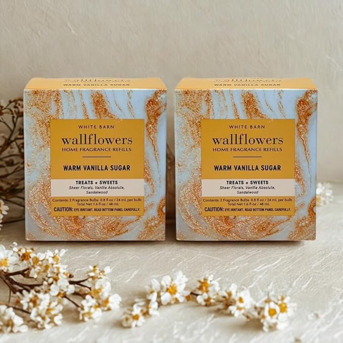 Bath &amp Body Works WARM VANILLA SUGAR Wallflowers Home Fragrance Refill 0.8 fl oz - Pack of 4